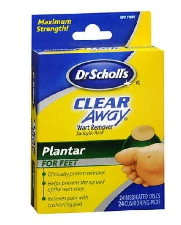 MSD Consumer Care Dr. Scholl’s Clear Away Wart Remover 40% Strength Medicated Disc 24 per Box – 31101711001