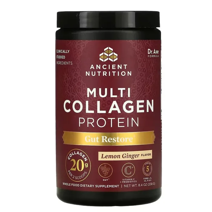 Multi Collagen Protein, Gut Restore, Lemon Ginger