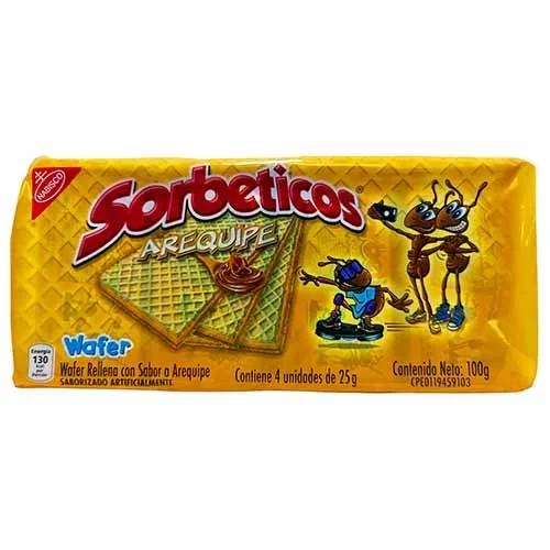 Nabisco Sorbeticos Arequipe Wafer 25g individualy empacado 4 CT