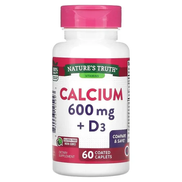 Nature’s Truth Calcium 600 mg Plus Vitamin D3 60 Caplets