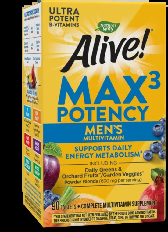 Nature’s Way Alive para hombres MAX3 Daily Multivitamin tabletas