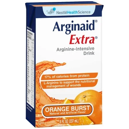 Nestle Healthcare Nutrition Arginaid Extra Arginine Supplement Orange Burst Flavor 8 oz. Tetra Brik Ready to Use – 10043900196609