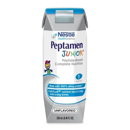 Nestle Healthcare Nutrition Peptamen Junior Pediatric Tube Feeding Formula 250 mL Carton Ready to Use Unflavored Ages 1-13 Years – 9871616253