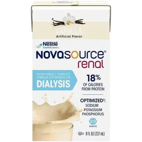 Nestle Novasource Renal Vanilla Flavored, 8 fl oz Brik Paks