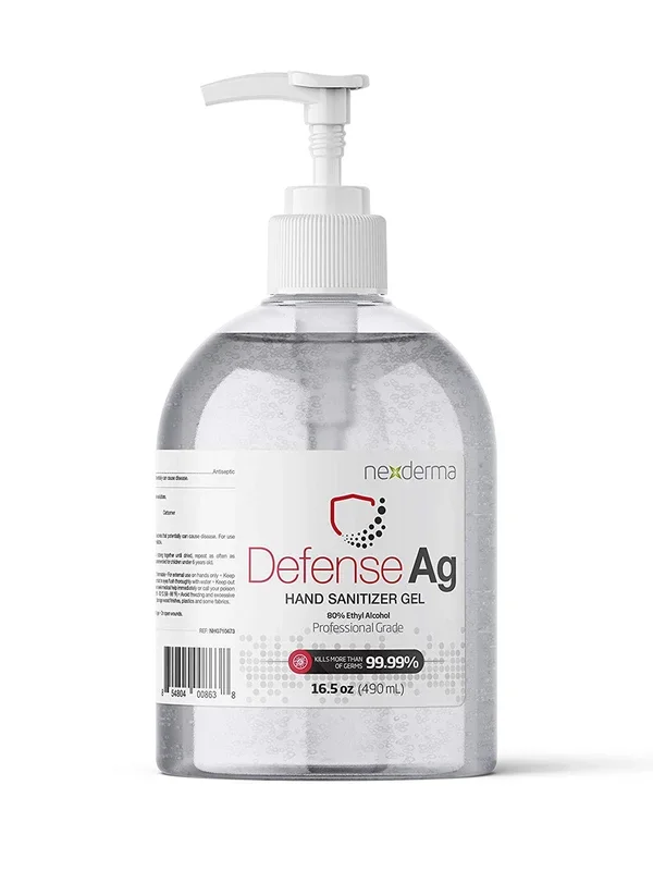 NEXDERMA Defense Ag Hand Disinfectant Gel with 80% Ethyl Alcohol – 16.5oz