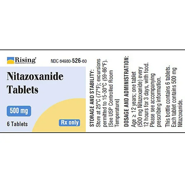 Nitazoxanide 500 mg Tablets by Rising Pharma (RX)