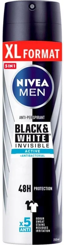 Nivea Men Black & White Invisible Active Spray 250ml