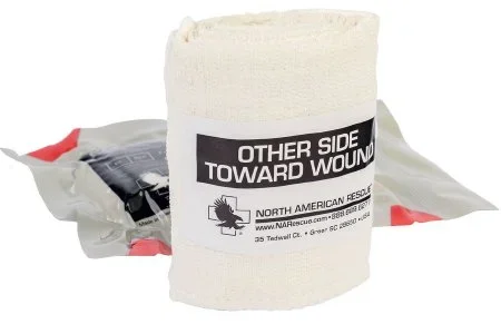 North American Rescue Compression Bandage Nar Mini Respoinder 4 X 6 Inch Pad / 42 Inch Bandage Standard Compression Hook And Loop / C-Clip Closure Tan Sterile – 30-0179