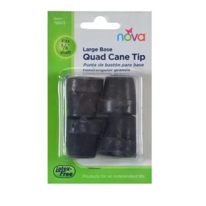 Nova Medical Black Quad Cane Tips – Pack of 4