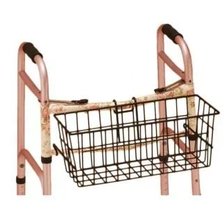 Nova Medical Folding Walker Basket with Clear Basket Liner – Black