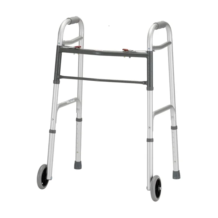 Nova Medical Lightweight Portable Folding Walker with 5″ Wheels