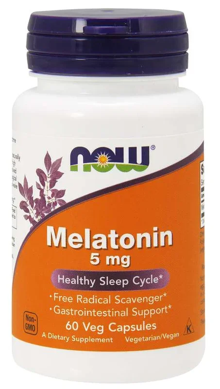 Now Melatonin 5mg 60 Vegetable Capsules