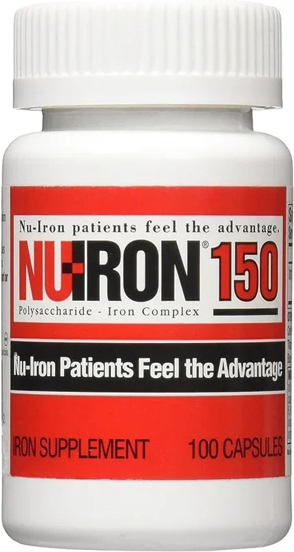 Nu-hierro 150 cápsulas de suplemento 100ct