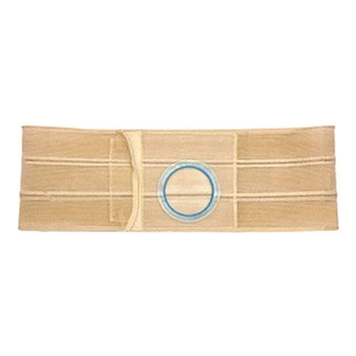 Nu-Hope Support Belt, Original Flat Panel, 4-1/2” Stoma, 7” Wide, Left, 1″ From Bottom, Medium (32” to 36” Waist), Beige
