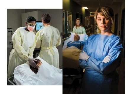 O&M Halyard Inc Halyard Tri-Layer Protective Procedure Gown X-Large Unisex AAMI Level 2 NonSterile Yellow – 69988