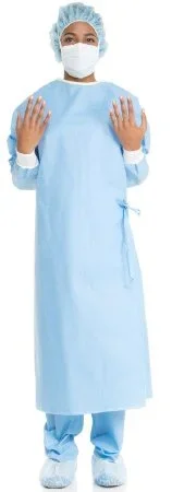 O&M Halyard Inc Ultra Non-Reinforced Surgical Gown with Towel ULTRA Large Unisex AAMI Level 3 Sterile Blue – 95111