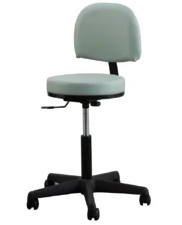 Oakworks Premium Series Exam Stool Backrest Pneumatic Height Adjustment, Low Height 5 Casters For Easy Movement Taupe – 60352-T28