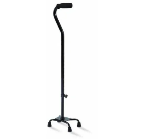 Offset Quad Adjustable Cane, Small Base, Black