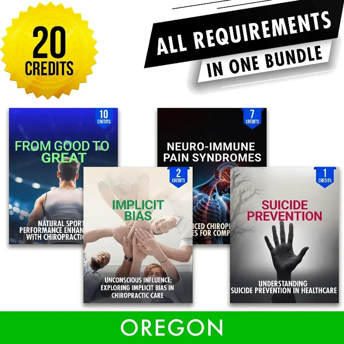 Oregon Package 2: Full Recertification – All Required Chiropractic Continuing Education Hours in One Package, 20 Credits