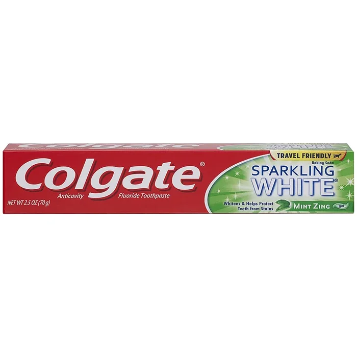 Pasta de dientes de gel blanco espumoso de Colgate, zing de menta, 2.5 onzas