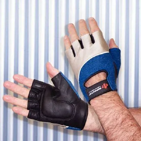 Patterson Medical Supply Rolyan Workhard Impact Glove Half Finger X-Small Black / Blue / Gray Right Hand – A99592