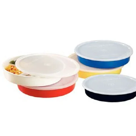 Patterson Medical Supply Sammons Preston Partitioned High Side Dish Yellow Reusable Polypropylene 10 Inch Diameter – 143203