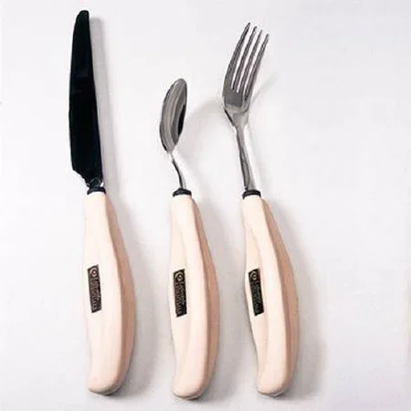 Patterson Medical Supply SoftCurve Grip Cutlery Fork Black Stainless Steel / Santoprene – 555646