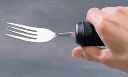 Patterson Medical Supply Sure Grip Fork Weighted Black Stainless Steel – 560633