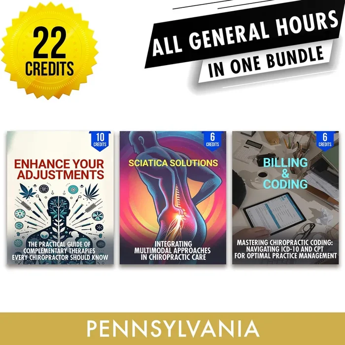 Pennsylvania Online CE Package 2: Independent Study Package, Chiropractic Continuing Education, 22 Credits