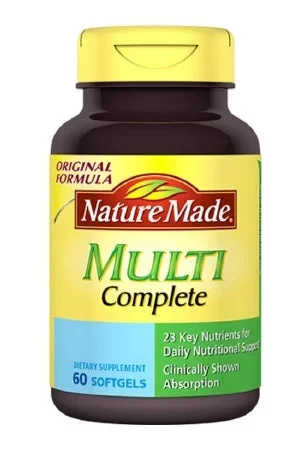 Pharmavite Nature Made Multivitamin Supplement Vitmain A / Ascorbic Acid / Vitamin D3 / Vitamin E 2500 IU – 60 mg – 1000 IU – 50 IU Strength Softgel 60 per Bottle – 3160404044