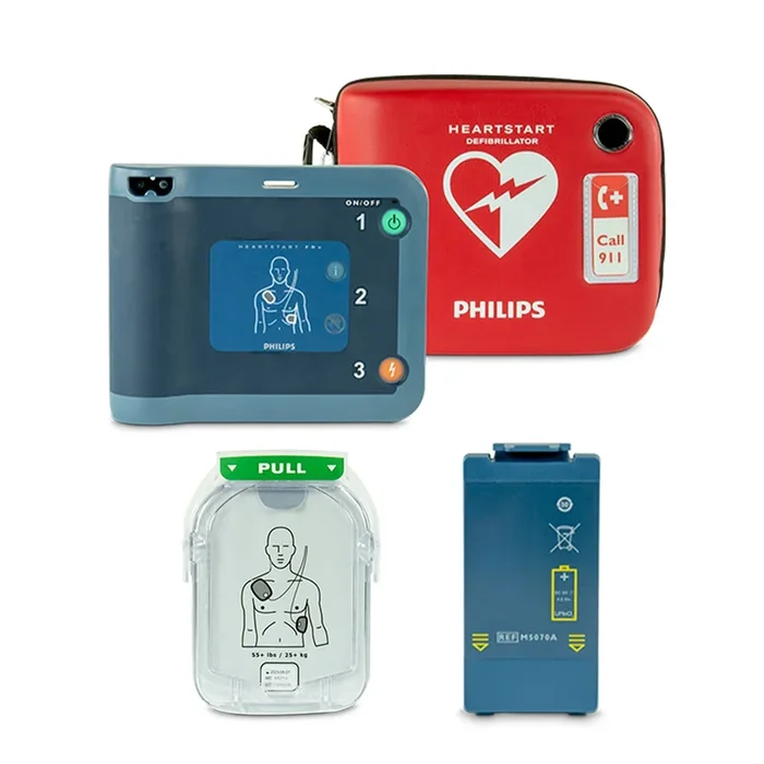 Philips Heartstart FRX Semi-Automatic Defibrillator Unit with Electrode Pads and Carry Case