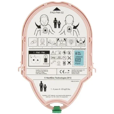 Physio Control HeartSine Samaratin PAD-PAK AED Electrode with Battery – 11516-000004