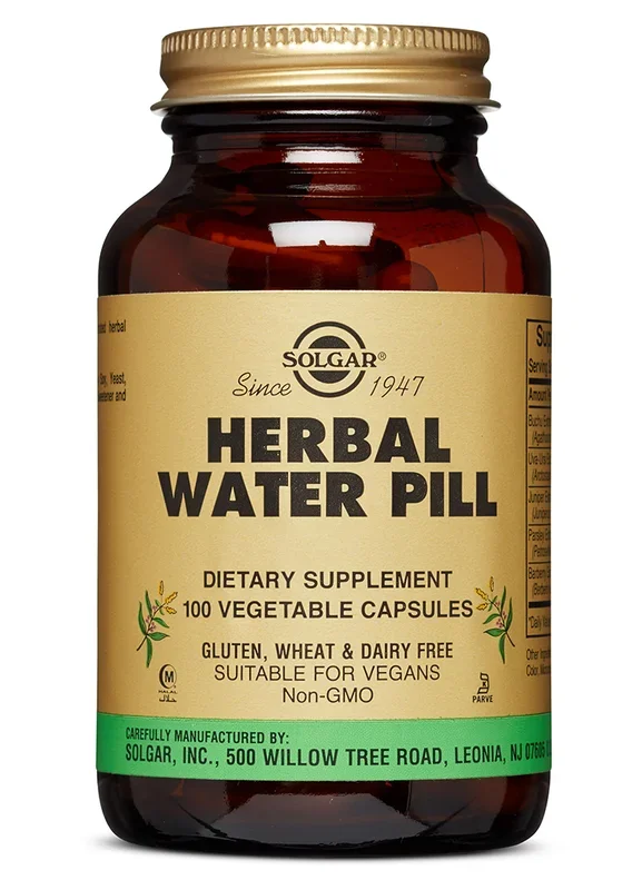 Píldoras de agua de hierbas solgar cápsulas vegetales