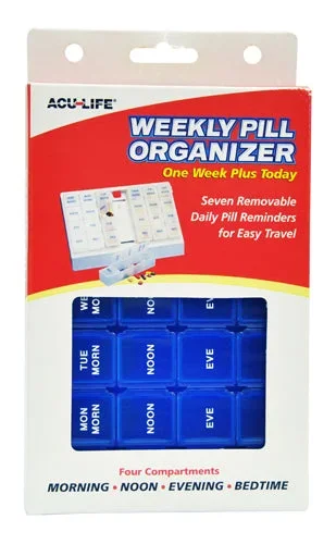 Pill Organizer Weekly w/28 Com One Week Plus Today’ Blue