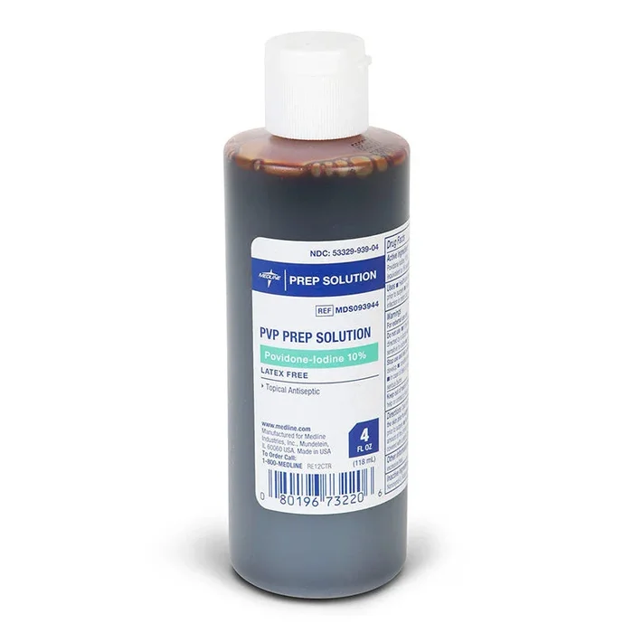 Povidone Iodine Prep Solution 10% USP, 4 oz. Bottle