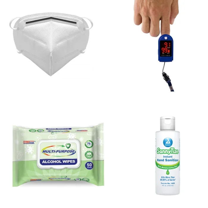 PPE Senior Safety Kit III – KN95 Masks, Hand Sanitizer, Alcohol Wipes & Pulse Oximeter