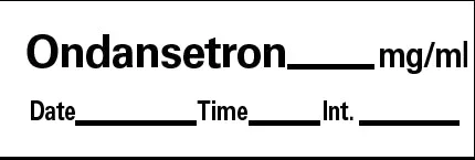 Precision Dynamics Barkley Pre-Printed Label Anesthesia Label Ondansetron Mg/Ml Date Time Int White 1-1/2 X 1/2 Inch – AN-55