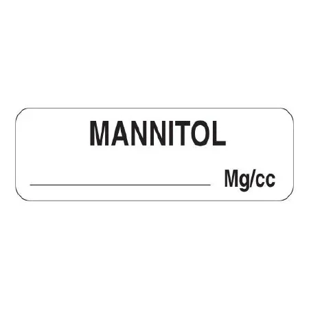 Precision Dynamics Pre-Printed Label Anesthesia Label MANNITOL_______mg/cc White 3/8 X 1/4 Inch – 59706654