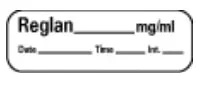 Precision Dynamics Pre-Printed Label Anesthesia Label Reglan mg/ml White 1-1/2 X 1/2 Inch – LAN-65