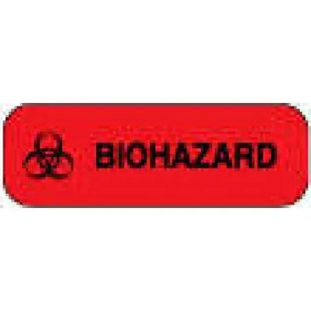 Precision Dynamics Pre-Printed Label Warning Label Biohazard Fluorescent Red 1/2 X 1-1/2 Inch – 59712726