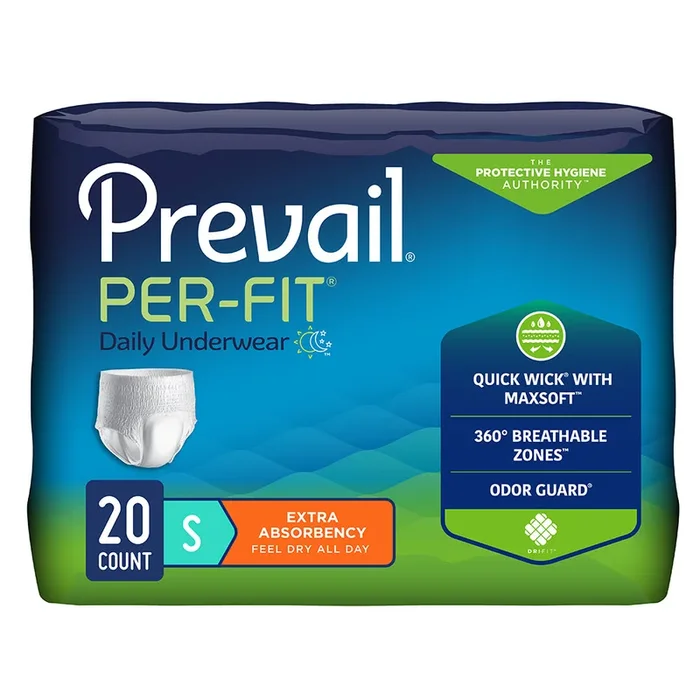 Prevail Per-Fit Unisex Daily Underwear, Extra Absorbency, Pull On with Tear Away Seams
