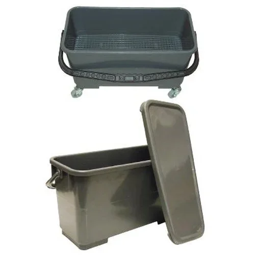 Pro Advantage Charging Buckets, Microfiber, Sealing, 16 Quart, Red W/ Lid