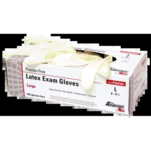 Pro Advantage Latex Exam Gloves, X-Large, 100/bx