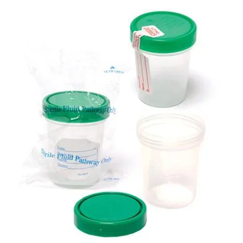 Pro Advantage Specimen Container, Screw-On Lid & Label, 4 oz, Sterile, Packaged Individually in Poly Pouch