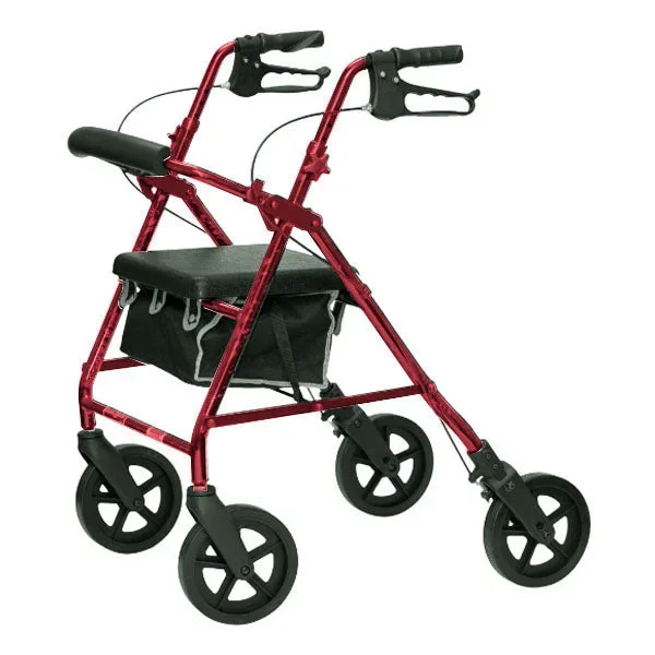 ProBasics Aluminum Rollator, 8″ Wheels, Burgundy, 300 lb Weight Capacity