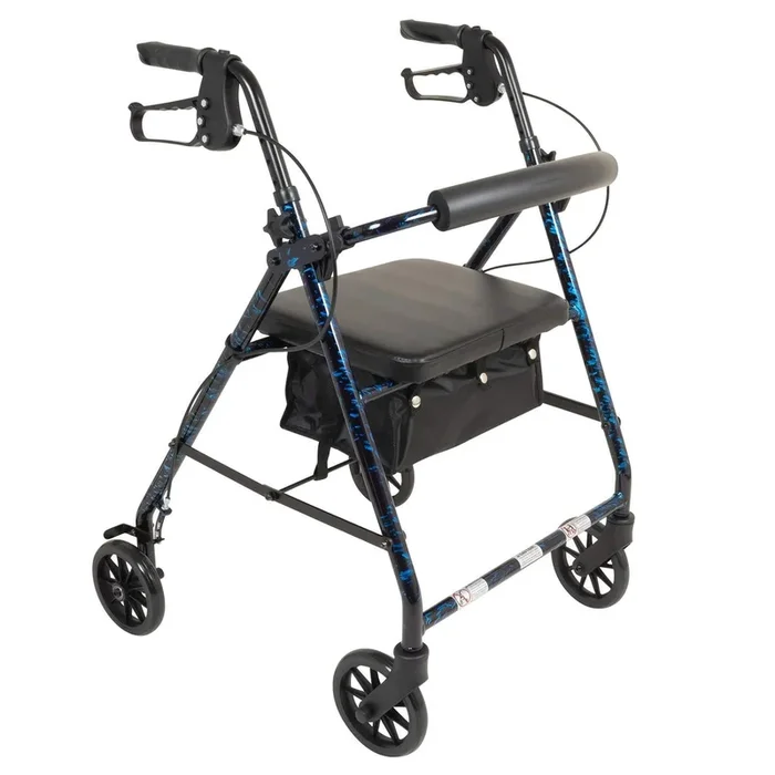 ProBasics Aluminum Rollator Walker with Seat – 6-inch Wheels