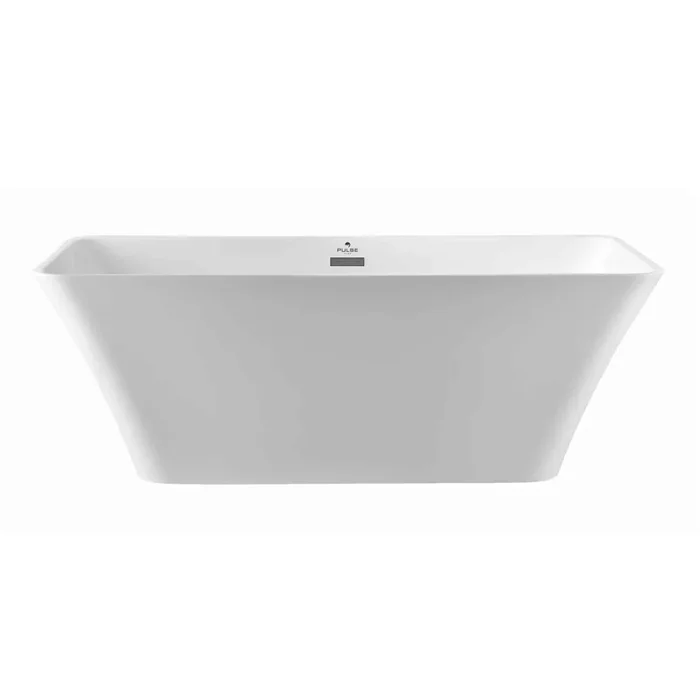 Pulse ShowerSpas 67″ Acrylic Freestanding Soaking Bathtub Tilt Design – Glossy White