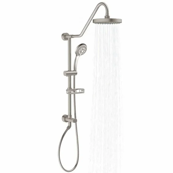 Pulse ShowerSpas Kauai III Shower System with 8″ Rain Showerhead, 5-Function Hand Shower, Adjustable Slide Bar and Soap Dish