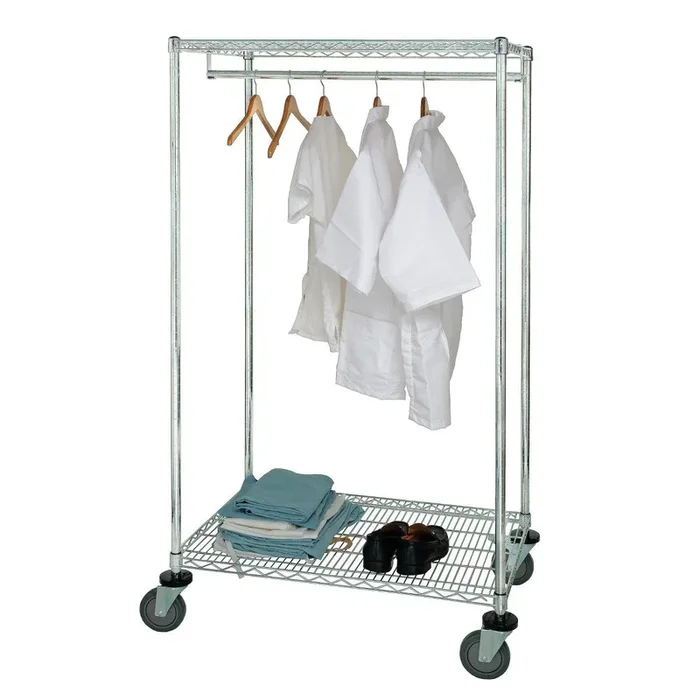 Quantum Storage Systems Mobile Cart Single Pole Portable Garment Racks