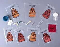 RD Plastics Company Specimen Transport Bag with Document Pouch 12 X 15 Inch Plastic Biohazard Symbol / Storage Instructions Zip Closure NonSterile – Q606